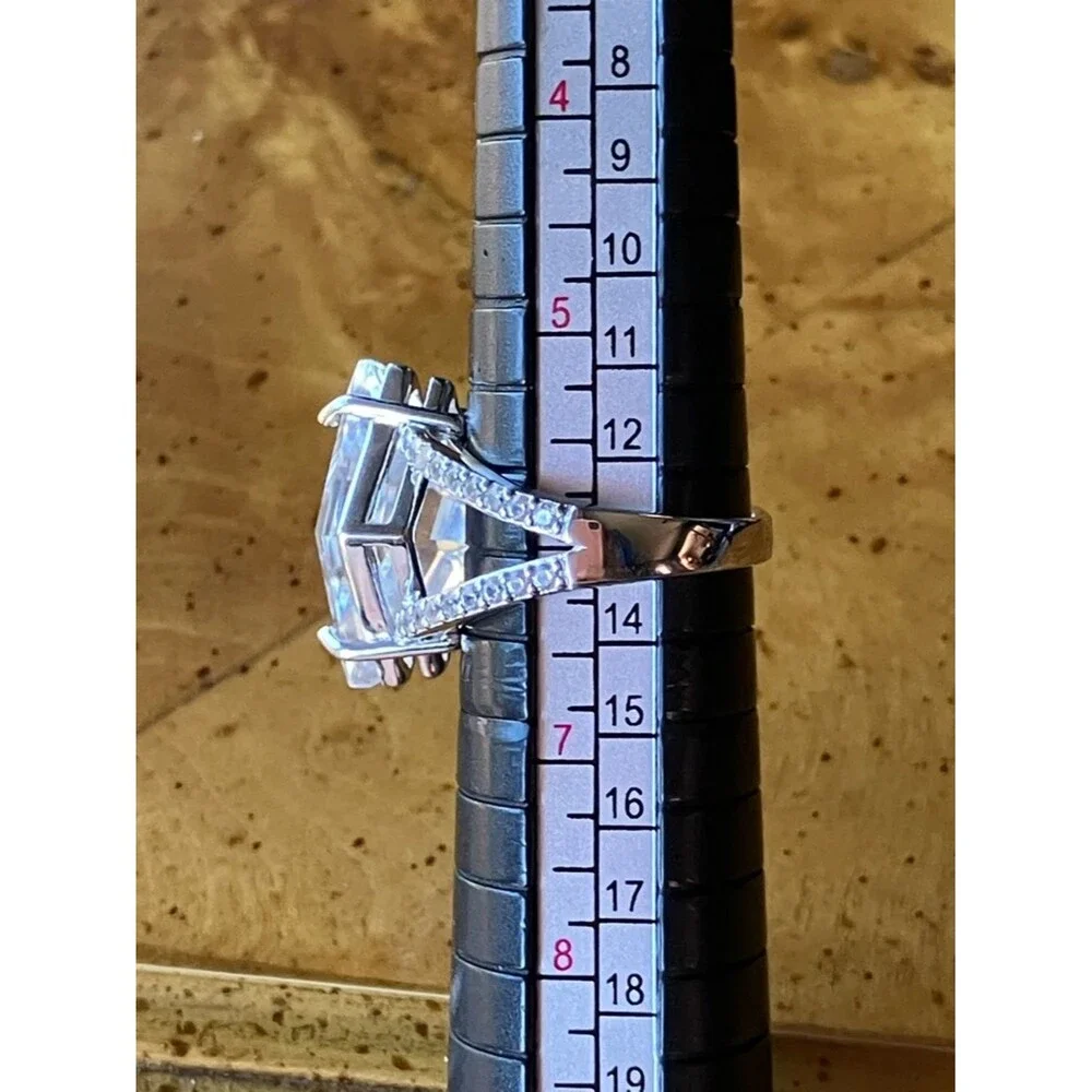 Natural Brazilian White Quartz Sterling Silver Cocktail Ring Size 6